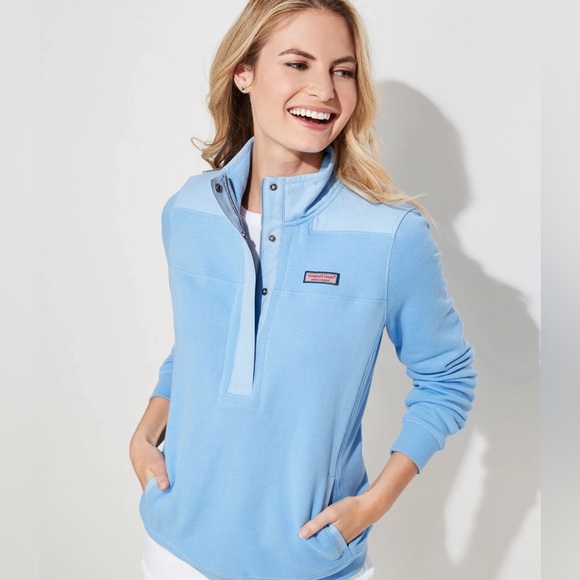 🐳 Vineyard Vines Blue 1/4 Zip Dockside Shep Shirt 🐳 - Picture 1 of 5